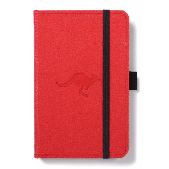 Caiet Cu Elastic, A6, 96 File-100g/mp-cream, Coperti Rigide Rosii, Dingbats Kangaroo - Cu Puncte