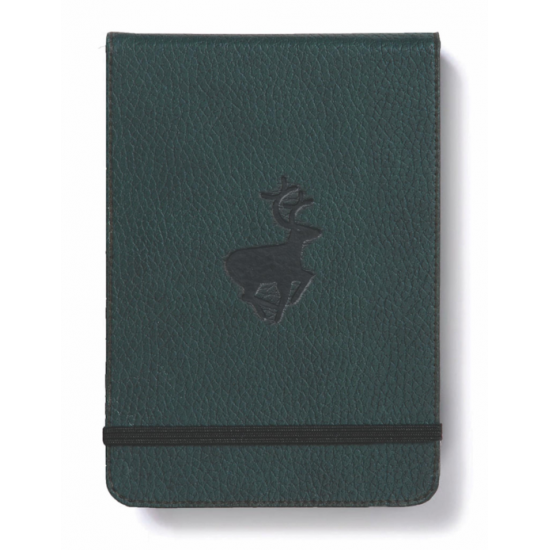 Blocnotes Cu Elastic, A6+, 96 File-100g/mp-cream, Coperti Rigide Verzi, Dingbats Deer - Cu Puncte