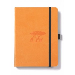 Caiet Cu Elastic, A5+, 96 File-100g/mp-cream, Coperti Rigide Tangerine, Dingbats Serengeti - Cu Punc