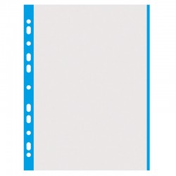 Folie Protectie Transparenta, Cu Margine Color, 40 Microni, 100 Folii/set, Donau - Margine Albastra