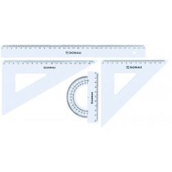 Set Geometrie Mare, Contine: Rigla 30cm, Raportor, Echer 13cm Si Echer 19cm, Donau - Transparent Set Geometrie Mare, Contine: Rigla 30cm, Raportor, Echer 13cm Si Echer 19cm, Donau - Transparent