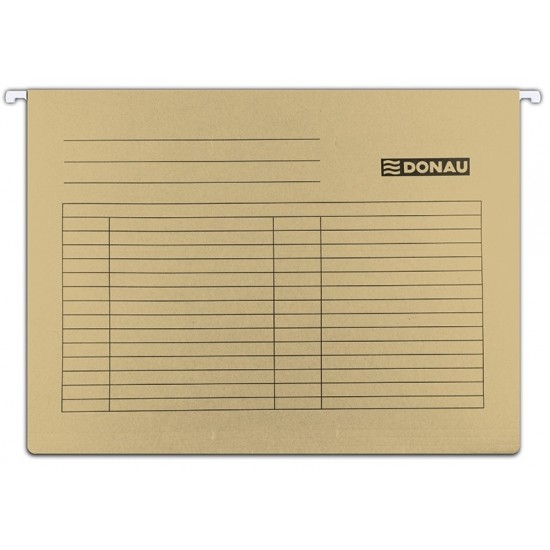 Dosar Suspendabil Cu Eticheta, Bagheta Metalica, Carton 230g/mp, 5 Buc/set, Donau - Maro