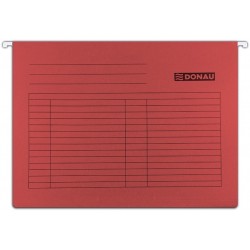 Dosar Suspendabil Cu Eticheta, Bagheta Metalica, Carton 230g/mp, 5 Buc/set, Donau - Rosu