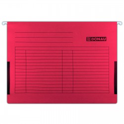 Dosar Suspendabil Cu Burduf Si Eticheta , Bagheta Metalica, 5 Buc/set, Donau - Rosu