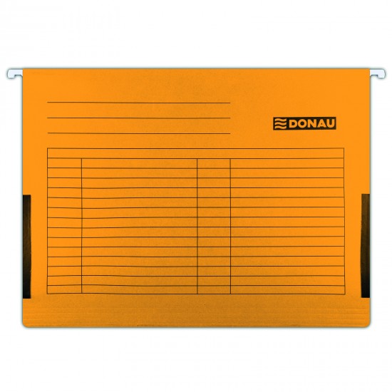 Dosar Suspendabil Cu Burduf Si Eticheta , Bagheta Metalica, 5 Buc/set, Donau - Orange