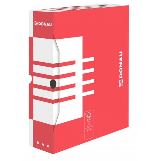 Cutie Arhivare 80mm, Donau - Rosu