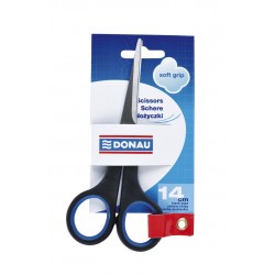 Foarfeca Otel, Ergonomica, 14cm, Cu Rubber Grip, Donau Soft Grip - Maner Albastru