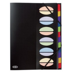 Mapa Plastic Pentru Sortare Cu 12 Separatoare Si Index Elba Memphis - Negru