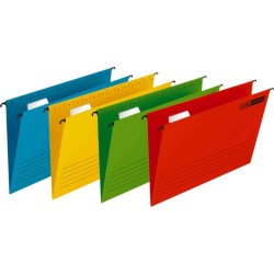 Dosar Suspendabil Cu Eticheta, Bagheta Metalica, Carton 230g/mp, 25 Buc/cutie, Verticflex - Rosu