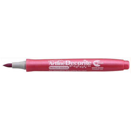 Marker Artline Decorite, Varf Flexibil (tip Pensula) - Roz Metalizat