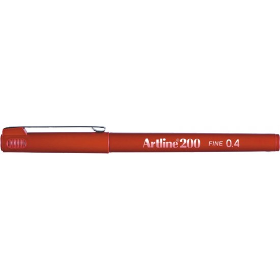 Liner Artline 200, Varf Fetru 0.4mm - Rosu Inchis