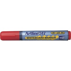 Marker Pentru Tabla De Scris Artline 517 - Dry Safe Ink, Varf Rotund 2.0mm - Rosu
