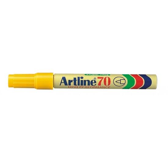 Permanent Marker Artline 70, Corp Metalic, Varf Rotund 1.5mm - Galben
