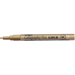 Marker Artline Calligraphy, Corp Metalic, Varf Tesit Din Fetru 2.5mm - Auriu Marker Artline Calligraphy, Corp Metalic, Varf Tesit Din Fetru 2.5mm - Auriu