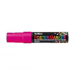Marker Pentru Poster Artline, Corp Plastic, Varf Tesit 12mm - Roz Fluorescent