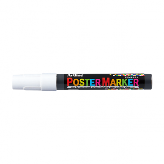 Marker Pentru Poster Artline, Corp Plastic, Varf Rotund 2mm - Alb
