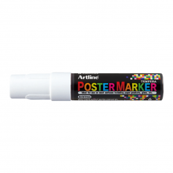 Marker Pentru Poster Artline, Corp Plastic, Varf Rotund 6mm - Alb