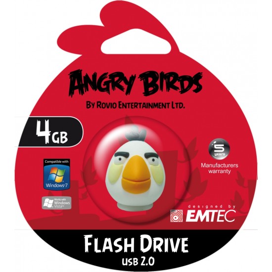 Memory Stick Usb 2.0 - 4gb Angry Bird - White Bird