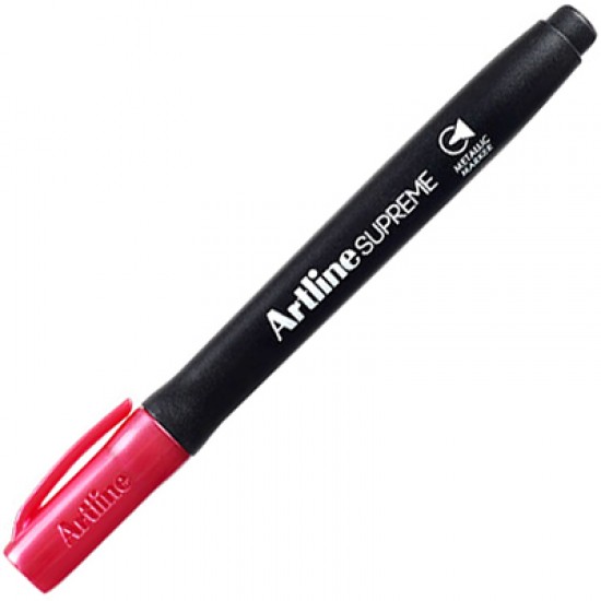 Permanent Marker Artline Supreme Metallic, Corp Plastic, Varf Rotund 1.0mm, - Roz Metalizat