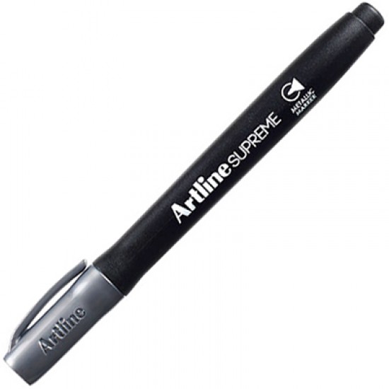 Permanent Marker Artline Supreme Metallic, Corp Plastic, Varf Rotund 1.0mm, - Argintiu