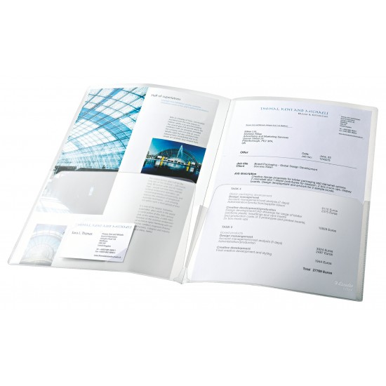 Mapa De Prezentare Esselte, Pp, A4, 180 Mic, 5 Buc/set, Standard, Transparent