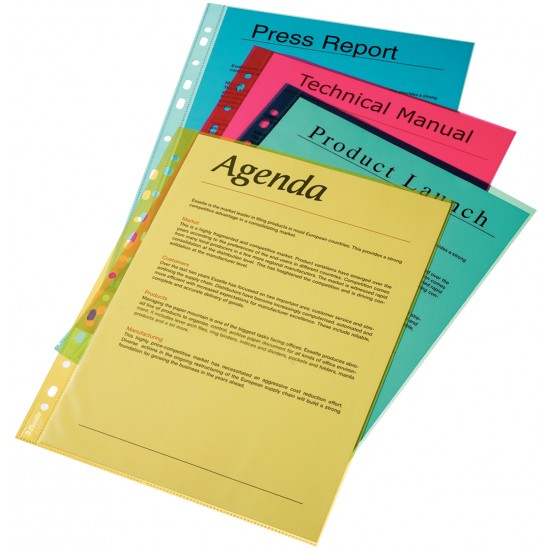 Folie De Protectie Esselte, A4, 55 Mic, 10 Buc/set, Cristal, Galben