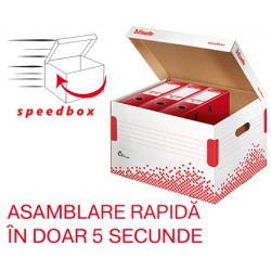 Container Arhivare Si Transport Esselte Speedbox, Pentru Bibliorafturi, Carton, Alb