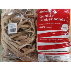 Elastice Pentru Bani, 60% Cauciuc, 500gr./punga, D120, Grosime 8mm X 1.5mm, Optima - Natural