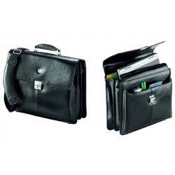 Servieta Din Piele Neagra, Pentru Laptop 15.6", 41 X 29 X 15cm, Falcon