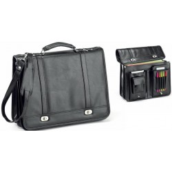 Servieta Neagra, 41x30x13cm, Imitatie Piele Durabuck, Falcon