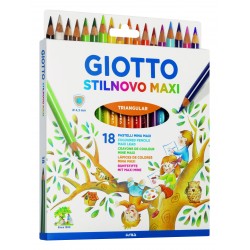 Creioane Colorate 18 Culori/cutie, Giotto Stilnovo Maxi
