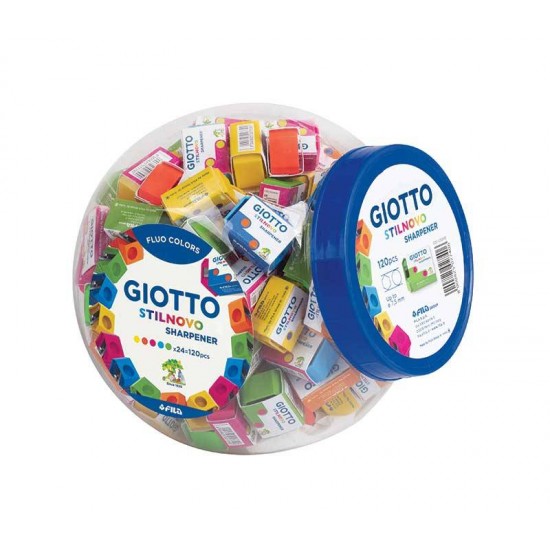Ascutitoare Plastic Simpla, Culori Fluorescente - Giotto