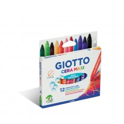 Creioane Cerate Din Plastic, 12 Culori/cutie, Giotto Cera Maxi