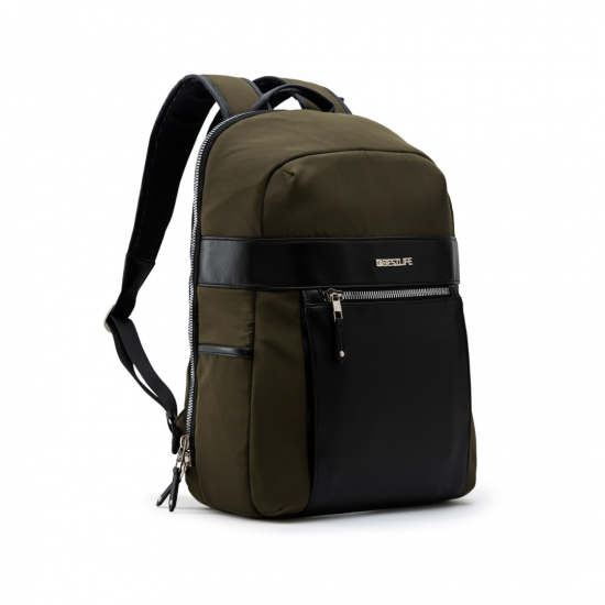 Geanta Bestlife Alya, 29x39x6cm, Compartiment Laptop Si Tableta 14.1 Inch, Maro/negru