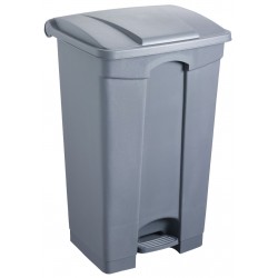 Cos Dreptunghiular Cu Pedala, Pentru Reciclare, 87 Litri, Helit - Corp Gri - Capac Gri