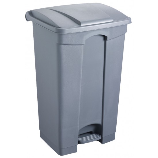 Cos Dreptunghiular Cu Pedala, Pentru Reciclare, 87 Litri, Helit - Corp Gri - Capac Gri