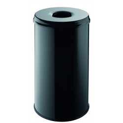 Cos Metalic Cu Capac Antifoc Pentru Hartii, 50 Litri, Helit - Negru Cos Metalic Cu Capac Antifoc Pentru Hartii, 50 Litri, Helit - Negru