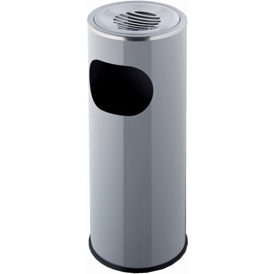 Cos Metalic Cu Scrumiera, 30 Litri, Helit - Gri Deschis