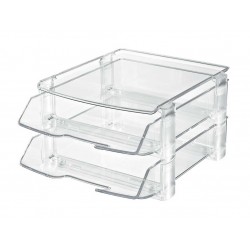 Set 2 Tavi Documente + 1 Suport Telefon Fix, Cu Distantiere, Han Wave - Transparent Cristal