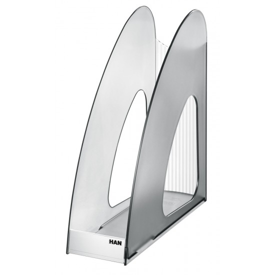 Suport Vertical Plastic Pentru Cataloage Han Twin - Transparent Gri