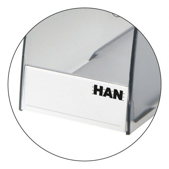 Suport Vertical Plastic Pentru Cataloage Han Twin - Transparent Gri