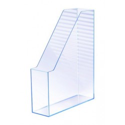 Suport Vertical Plastic Pentru Cataloage Han Iline - Transparent Cristal Cu Margini Albastre Suport Vertical Plastic Pentru Cataloage Han Iline - Transparent Cristal Cu Margini Albastre