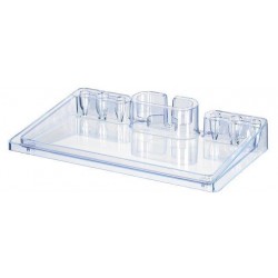 Desk Organizer Han Istep - Transparent Cristal Cu Margini Albastre