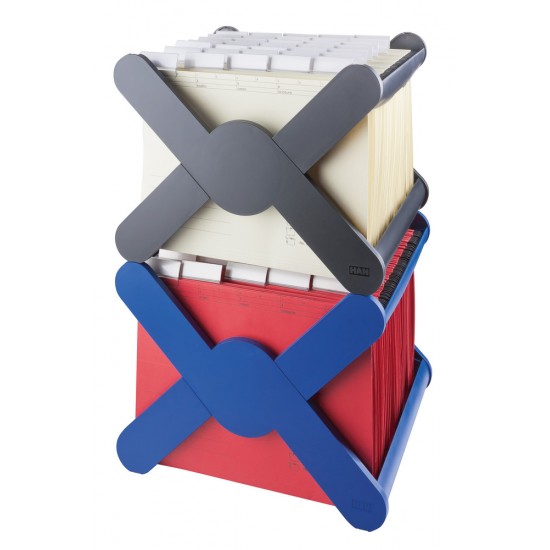 Suport Plastic Pentru 35 Dosare Suspendabile, Han X-cross - Negru