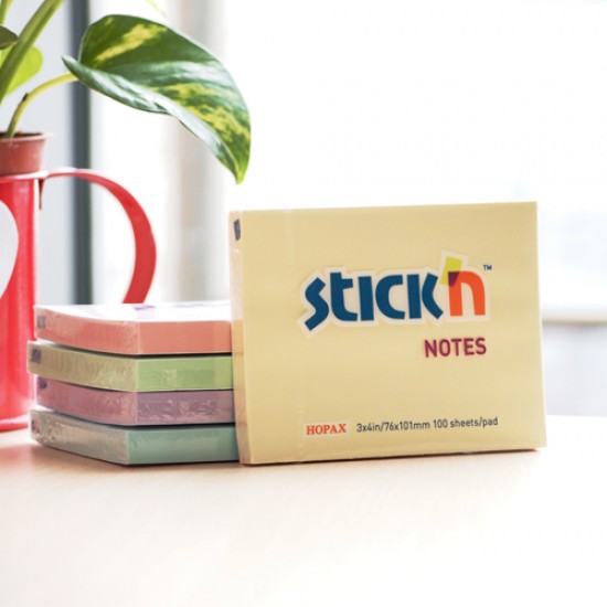 Notes Autoadeziv 76 X 101 Mm, 100 File, Stick"n - Galben Pastel