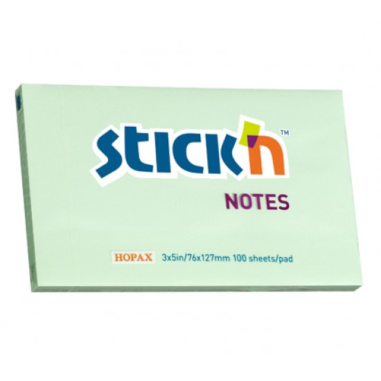 Notes Autoadeziv 76 X 127 Mm, 100 File, Stick"n - Verde Pastel