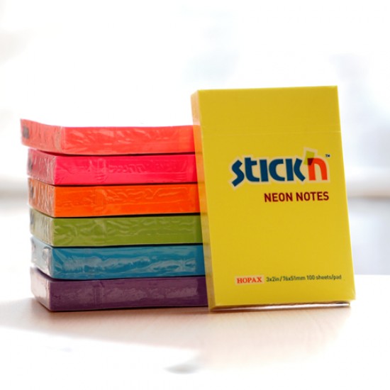 Notes Autoadeziv 76 X 51 Mm, 100 File, Stick"n - Verde Neon