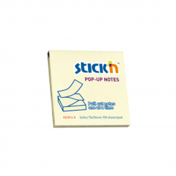 Notes Autoadeziv 76 X 76 Mm, Cu Dispenser, 100 File, Stick"n Pop-up – Galben Pastel