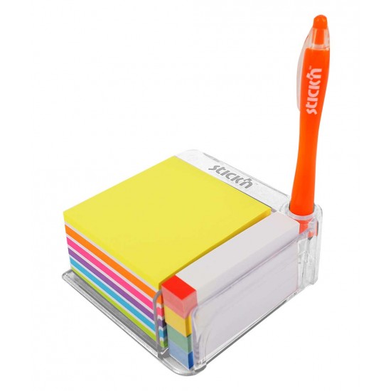 Notes Autoadeziv Cu Suport, 76x76 Mm - 400file/set, 76x14 Mm - 380file/set, Stick"n -culori Asortate