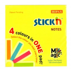 Magic Notes Autoadeziv 76 X 76 Mm, 100 File, Stick"n Magic Notes - 4 Culori Neon Magic Notes Autoadeziv 76 X 76 Mm, 100 File, Stick"n Magic Notes - 4 Culori Neon